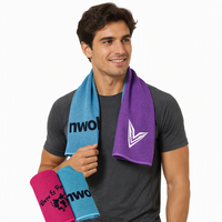 Serviette de sport tricotée antimicrobienne rafraîchissante pour adultes, effet froid instantané pour activités de plein air et de fitness, avec impression de logo personnalisée