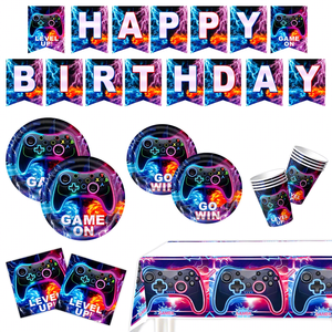 Nuovo Set di Decorazioni per <span class=keywords><strong>Festa</strong></span> di Compleanno a Tema Videogiochi per Ragazzi, Articoli per Feste, Stoviglie Usa e Getta, Striscione, Piatti di Carta, Tovaglioli, Tovaglia - Product Image 3