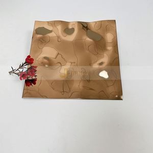 ANN030 Panneau en acier inoxydable or rose ondulé certifié ASTM de qualité supérieure, design 3D gaufré personnalisé pour murs et plafonds de luxe - Product Image 1