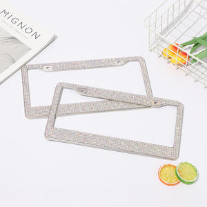 Marco para Placa de Matrícula Estándar Estadounidense, Marco de Acero Inoxidable con Incrustaciones de Diamantes de Imitación, Marcos Personalizados para Placas de Matrícula - Product Image 6