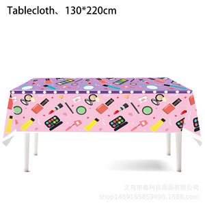 Makeup Themed <b>Tablecloth</b> 220x130cm <b>Rectangle</b> Digital Printing Valentine's Day Party Decorations Plastic Paper Material - Product Image 5