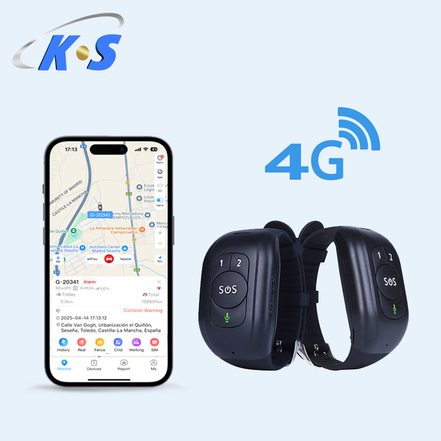 4G GPS Bracelet Tracker for Elderly with SOS Alarm, Remote Monitoring, Step Counter, Temperature Detection, Anti-Lost Function