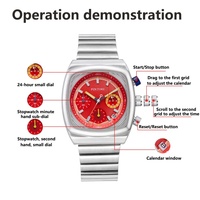Personalisieren Sie Ihr Logo Hochwertige Herren-Quarzuhr mit Metallarmband Wasserdicht Lässiges Business-Design Quadratisches Zifferblatt Neuerscheinung