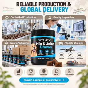 Compléments alimentaires à mâcher pour chiens seniors, pour le soutien des articulations, du cartilage et de la mobilité, avec glucosamine, MSM et curcuma — Service OEM en marque blanche - Product Image 5