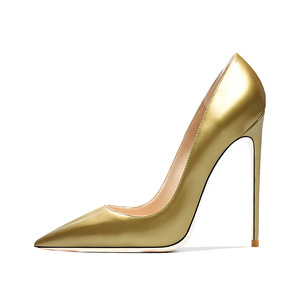 Chaussures de mariée grande taille 35-46 à bout pointu, en cuir verni, talon aiguille ultra fin de 10-12 cm, à enfiler, semelle extérieure rouge - Product Image 3