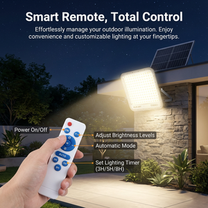 Nouveauté : Projecteur <span class=keywords><strong>solaire</strong></span> étanche IP66 200w avec panneau mono 180 ° Réflecteur Nano-PC pour stades, jardins, entrepôts - Product Image 2