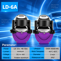 Lentille de projecteur Bi LED de 3 pouces SFIDA LD-6A, 52W/60W, faisceau haut et bas, lentille de projecteur pour phares de voiture, lentille de projecteur LED pour phares