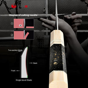 Yieryi Nieuwe High Carbon Skd 11 Stalen 298Mm 11.7 "Vis Sushi Snijden Kiritsuke Japans <span class=keywords><strong>Sashimi</strong></span> Mes Met Koolstofvezel Handvat - Product Image 3