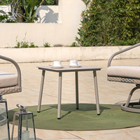 Table basse OSMEN VODDEN en tube d'aluminium carré, pour terrasse et jardin