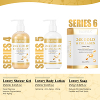 Kit de soins de la peau en or 24 carats en gros, collagène, acide hyaluronique, sérum anti-âge pour le visage, crème, masque, lotion pour le corps, ensemble de soins de la peau éclaircissant