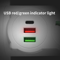 B2703 Norme Française 90 °   Multiprise murale rotative avec indicateur lumineux USB et station de charge multi-prises