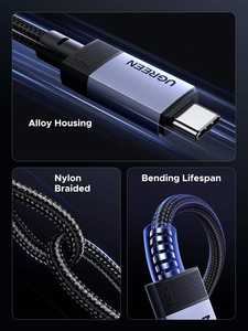 Ugreen 240W Usb C Kabel Gen2 10Gpbs 4K 60Hz 60Hz Video Output Snel Opladen Datakabel 3.3ft Usb3.2 Datatransmissiekabel - Product Image 3