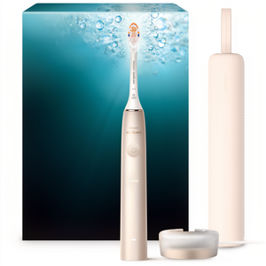 Pour <span class=keywords><strong>brosse</strong></span> à dents électrique sonique <span class=keywords><strong>DiamondClean</strong></span> Prestige 9900, tête de <span class=keywords><strong>brosse</strong></span> tout-en-un A3 Premium, étui de chargement champagne - Product Image 1