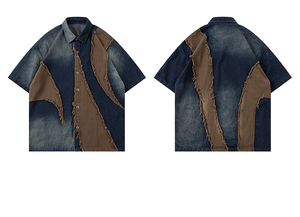 Streetwear <span class=keywords><strong>giacca</strong></span> <span class=keywords><strong>camicia</strong></span> in Denim <span class=keywords><strong>Oversize</strong></span>-stile Vintage americano - Product Image 6