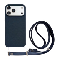 Coques pour iPhone en silicone métallique antichoc avec sangle de transport réglable en bandoulière, vente en gros