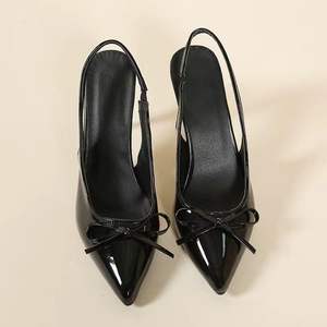 Zapatos de Tacón Alto de Cuero Clásico con Correa en el Tobillo y Suela Antideslizante para Reuniones de Negocios y Fiestas para Damas - Product Image 1