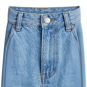 Jean droit taille haute respirant en denim délavé écologique pour homme, coupe droite, style cargo, décontracté, bleu vintage - Product Image 6