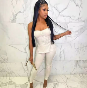 2026 बुना हुआ पिट बार ठोस आकस्मिक 2-टुकड़ा छोटे सेट ग्रीष्मकालीन पोशाक महिलाओं के लिए - Product Image 3