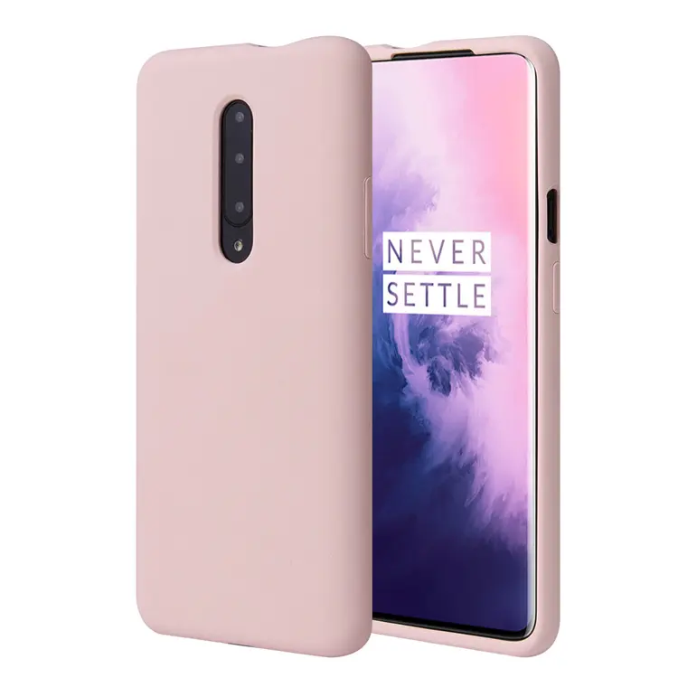 Anti-shock Liquid Silicone Precise Cutout Case Shockproof Full Protection Flocked Back Cover For Oneplus 7T Pro