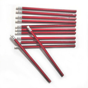 Juego de Lápices Hexagonales de Madera Rojos y Negros Personalizados, Estándar HB, para Estudiantes, para Escribir o Dibujar, Embalaje de Fábrica - Product Image 4