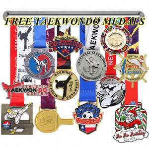 Échantillon Gratuit Médaille en Alliage de Zinc Émaillée 2D 3D Logo Métallique Personnalisé Médailles de Football Tennis de Table Médailles Sportives Personnalisées Karaté Judo Taekwondo - Product Image 1