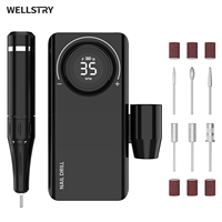 Kit de perceuse à ongles en gel professionnel WELLSTRY, 35000 tr/min, couple élevé, charge USB, lime à ongles portable rechargeable, CE ROHS FCC