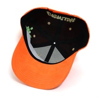 Groothandel 6 Panel Baseball Caps Custom Geborduurd Logo Mannen En Vrouwen Bijpassende Oranje Suède Outdoor Baseball Caps
