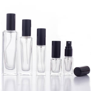 Luxury Fancy Glass <b>Perfume</b> <b>Bottles</b> Thick Bottom Square Clear <b>Refillable</b> 5ml to 30ml Sizes with Screen Printing Surface Handling - Product Image 3