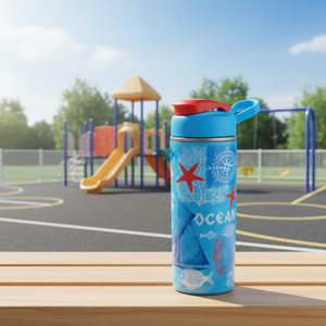 Borraccia per Bambini Ecologica Riutilizzabile da 330ml Senza BPA con Doppia Parete, Coperchio Ribaltabile e Cannuccia - Product Image 6