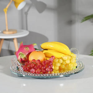 Plateau de rangement pour fruits en verre cristal transparent carré vintage de haute qualité pour la décoration de la maison - Product Image 2