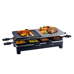 Table de <span class=keywords><strong>raclette</strong></span> d'intérieur Aifa, plaque de cuisson antiadhésive, pour 4 personnes, idéale pour les fêtes et les moments en famille, avec 4 plateaux chauffants - Product Image 4