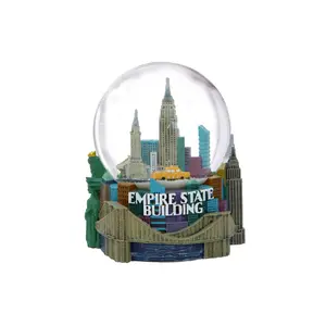 POLYRESIN American Buildings Snow Globe New York Statue of Liberty Empire State Building Tourist Souvenir Snow Globe