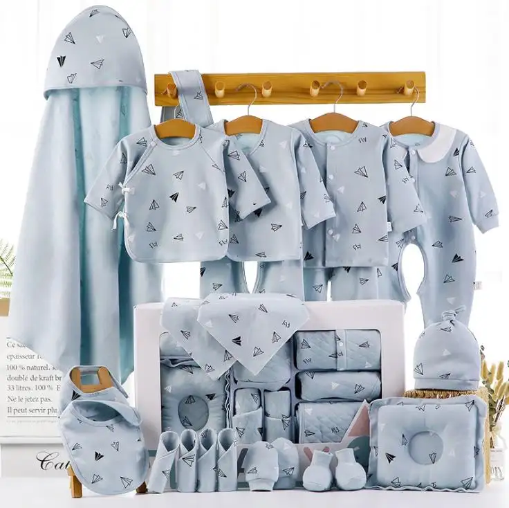 Wholesale newborn babies gift box pure cotton clothing sets casual new born baby clothes set