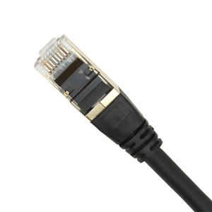 Aanpasbare 1M Sftp Netwerkkabel Hoge Kwaliteit Outdoor Dubbel Afgeschermd Cat6a/Cat7 26awg Bc Zwarte Ethernet Patchkabel - Product Image 2