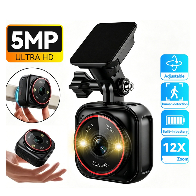 4G SIM Pocket Size Outdoor Camera 12X Zoom AI Motion Detection Waterproof Two-Way Audio Night Vision Vlog Pocket CCTV