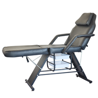 Fauteuil de massage et de tatouage portable de luxe à trois positions avec support métallique déformable pour salon de beauté et spa