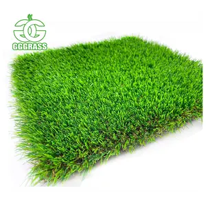 Karpet plastik hijau karpet buatan lanskap luar ruangan rumput sintetis untuk taman
