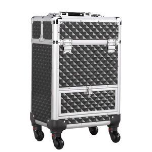 Maleta de Maquillaje <span class=keywords><strong>con</strong></span> Ruedas de Aluminio, Carrito Cosmético, Caja de Almacenamiento Grande - Product Image 1