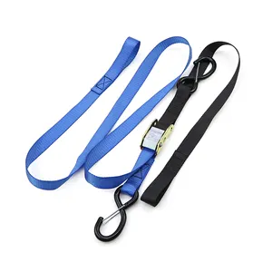 OEM 1" Wide Heavy Duty Trailer Kit Motorcycle Strap Cam Buckle Tie Down Strap With Rubber-coated Lock S Hooks
