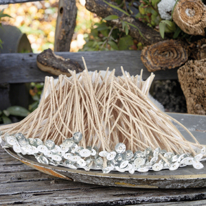 Mèches de bougies en coton naturel pré-cirées à languettes, de haute qualité, vente chaude, directement de l'usine, mèche métallique pour la fabrication de bougies sans fumée - Product Image 1
