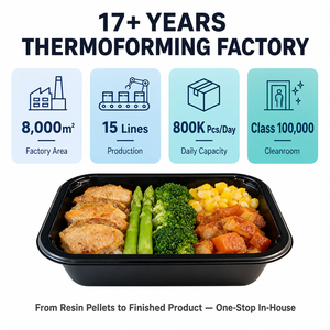 Barquettes alimentaires jetables en CPET noir et blanc, thermoscellables, compatibles micro-ondes, -20°C, vente en gros ° De la lettre C à la lettre 220 ° Barquette d'emballage <span class=keywords><strong>pour</strong></span> aliments congelés - Product Image 1