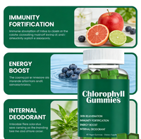 Bonbons gélifiés à la chlorophylle, 60 unités végétaliennes |   Complément alimentaire 100 % naturel pour l'immunité, l'énergie et le bien-être de la peau