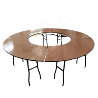 Tables de banquet commerciales en bois courbé de 6 pieds, table pliante en contreplaqué serpentin pour mariage et hôtel