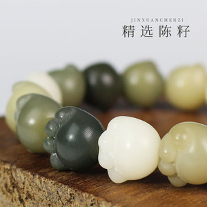 <b>Cat</b> Paw Bodhi Root Bracelet 12mm Multicolor Single Circle Unisex Jewelry Cultural Collectible - Product Image 2