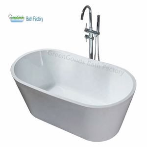 Baño chino de 1300mm, Gemy, pequeño, individual, blanco, de resina acrílica, Oval, bañera - Product Image 1