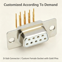 Conector D-SUB DB9 de Latón, Macho y Hembra, Montaje en PCB, Puerto Serie RS232, Industrial, OEM, ODM