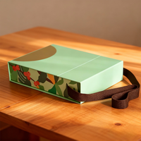 Boîte en carton rigide de luxe personnalisée avec impression sur mesure, poignée en ruban, pour cadeau de fête des Mères, emballage de haute qualité