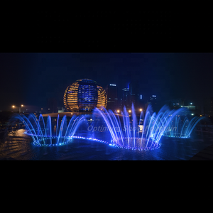 Fontaine d'eau musicale LED multicolore magique à prix d'usine bas, forme ronde ou rectangulaire, pour jardin extérieur, piscine, mer - Product Image 4