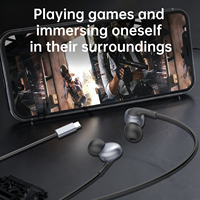 Écouteurs filaires Aspor A250 10 mm de type C dynamique avec micro, écouteurs stéréo intra-auriculaires, accessoires de téléphone, brancher et jouer