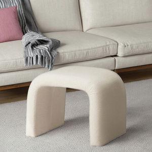 Modern Multi-Functional White Ottoman Stool <strong>Small</strong> Fabric Sofa <strong>Bench</strong> for Entryway <strong>Hallways</strong> Living Room Extra Seating Bedroom - Product Image 1